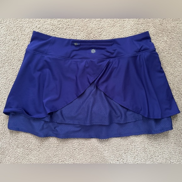 Athleta Split Time Layered Skort Skirt Size XL Women’s Royal Purple Activewear - Picture 3 of 9